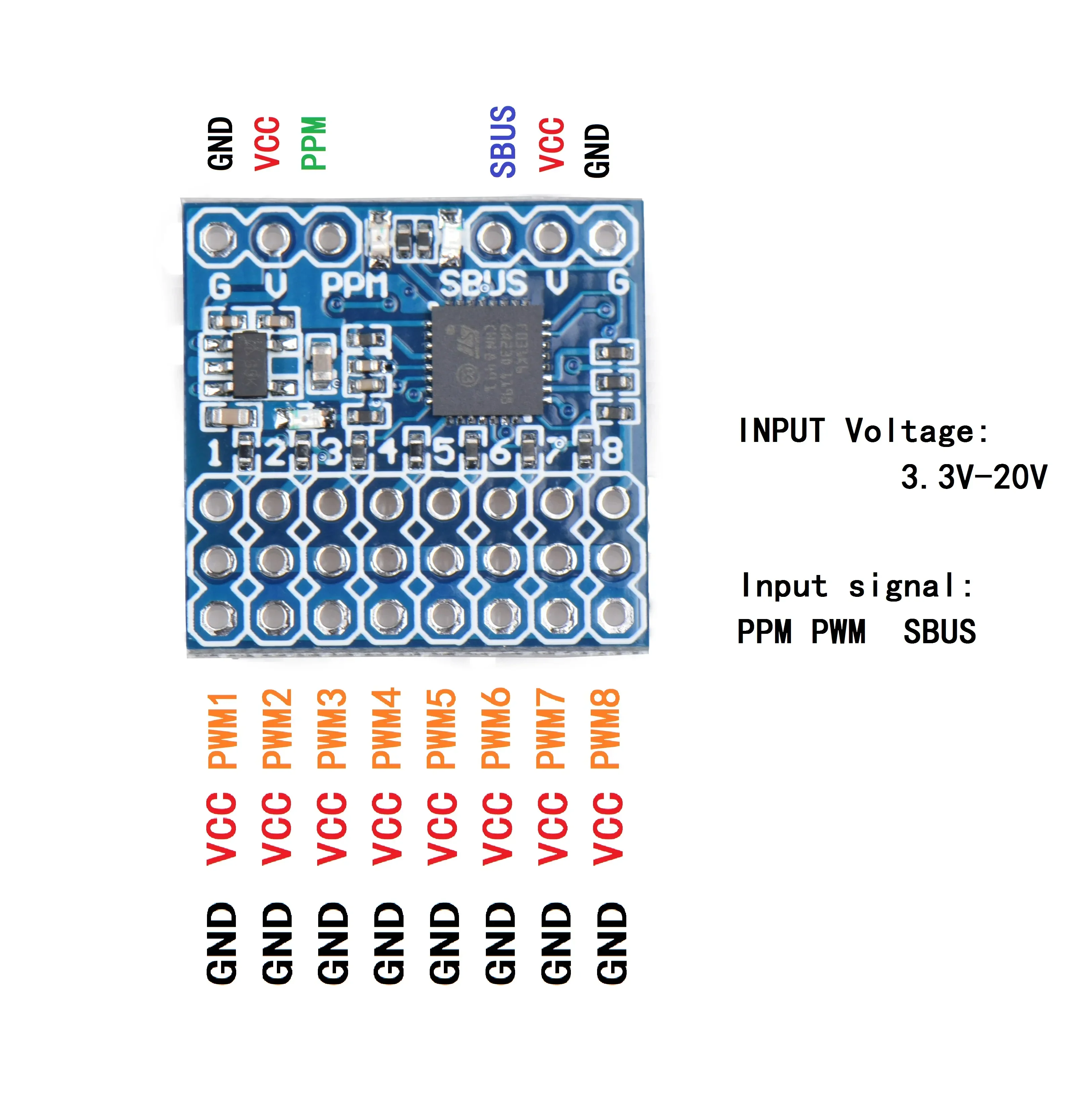 JHEMCU SPP-SBUS 8CH Converter  - Receiver Sbus 8Ch recension och pris