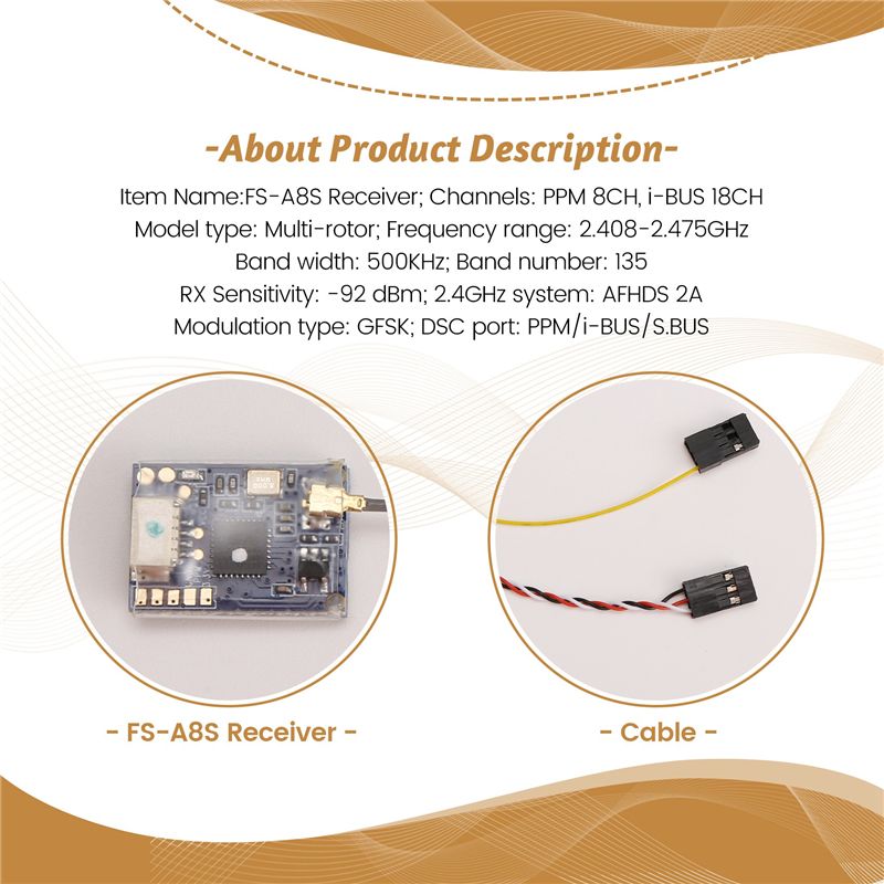 AS96-For FS-A8S 2.4G 8CH Mini  - Receiver Sbus 8Ch recension och pris